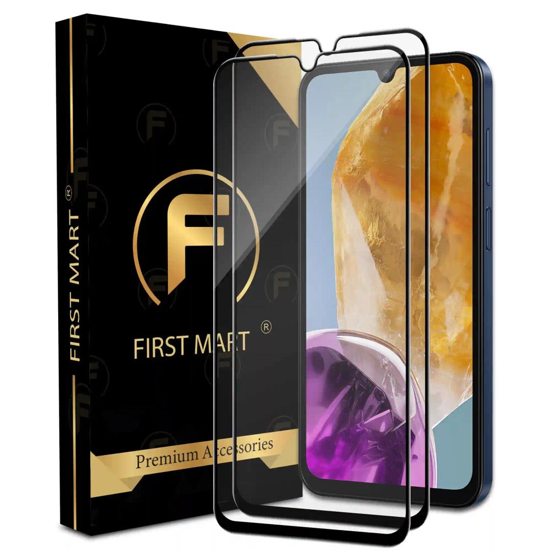 FIRST MART Premium Tempered Glass for Samsung Galaxy M15 5G with Edge to Edge Coverage and Easy Installation Kit, Pack of 2