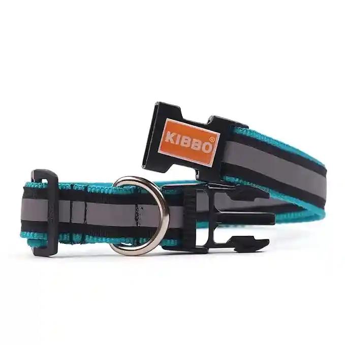 KIBBO Premium Reflective Dog Collar - Sea Green (Medium, Pack of 1)