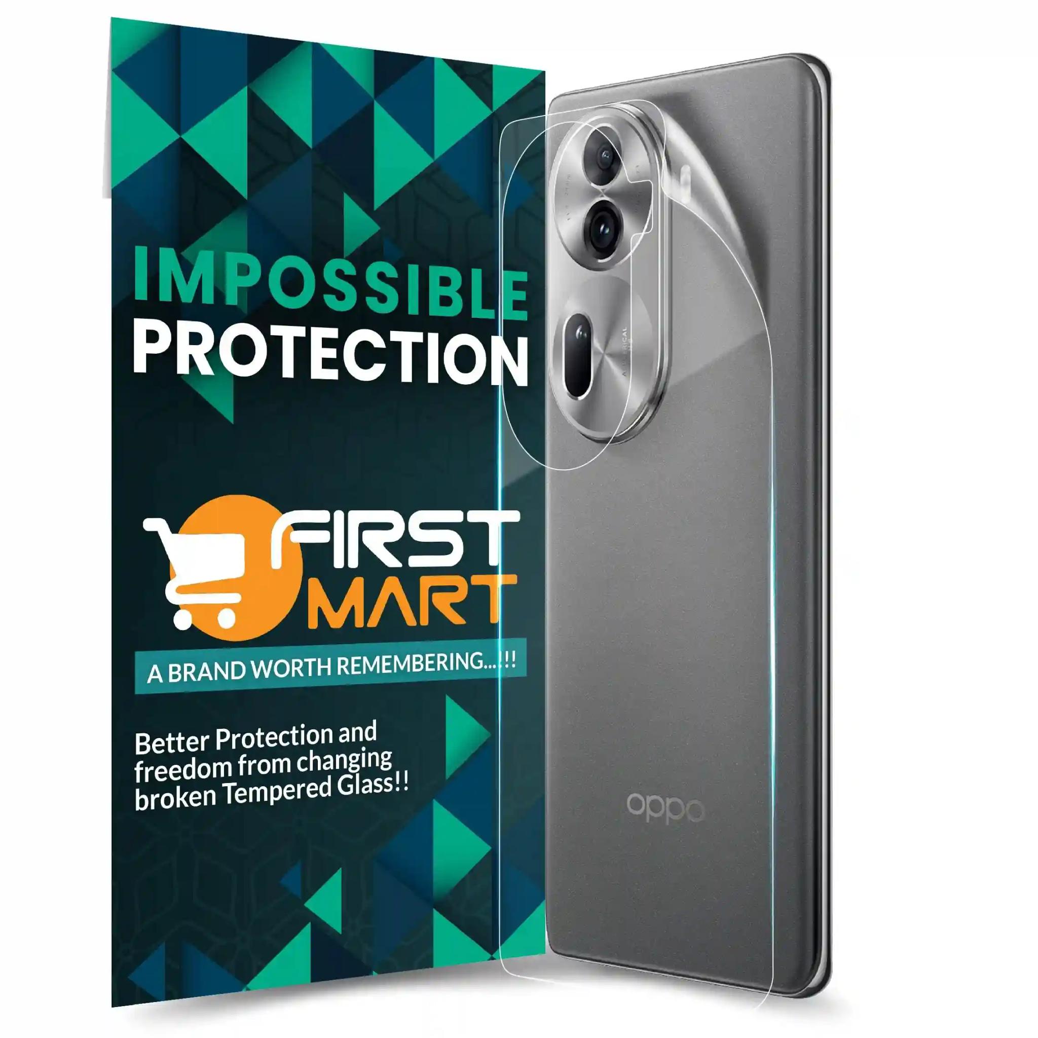 FIRST MART Screen Protector for Oppo Reno 11 5G - Back Nanofiber Unbreakable Membrane Case Friendly Full Edge to Edge Screen Coverage & Installation Kit (Crystal Clear)