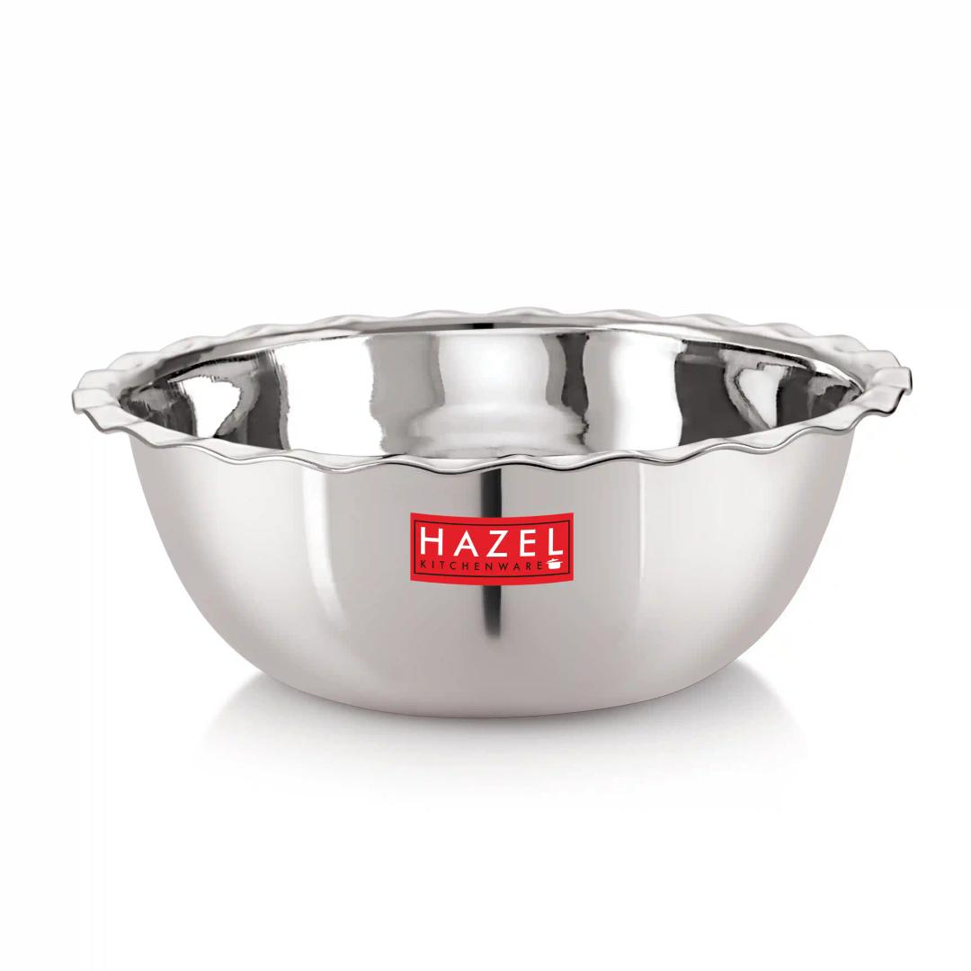 HAZEL Stainless Steel Serving Bowl Vati Vati Katori Set of 3, Silver