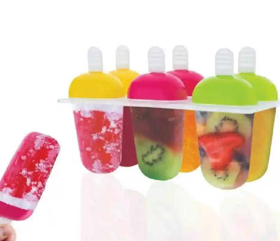 KHUSHIYA ENTERPRISE Plastic Popsicle Mold - BPA-Free, Homemade Ice Pop Maker, Reusable, Easy Release Candy & Kulfi Mould 6 Compartment