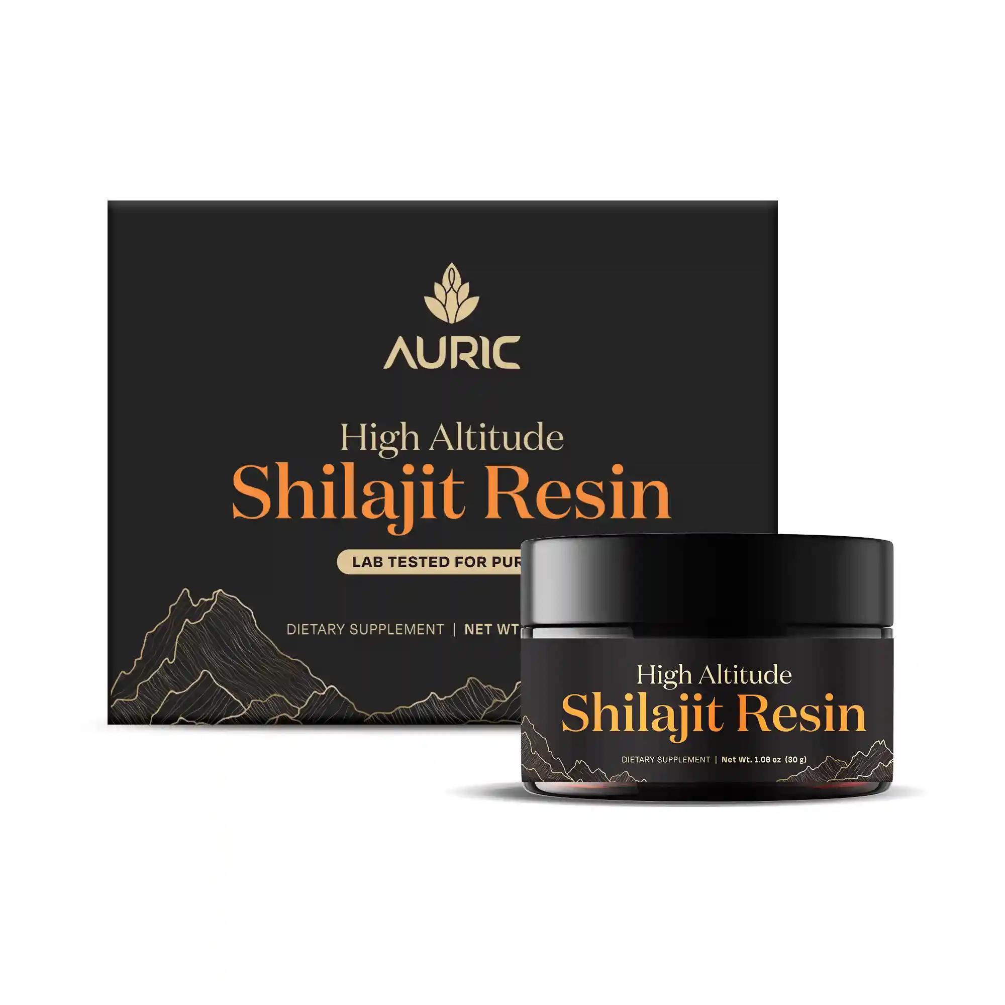 Auric Lab Certified High Altitude Shilajit/Shilajeet Resin 30g | 75% Fulvic Acid + Humic Acid |80+ Trace Minerals, Real Brass spoon and Shilajit rock with every order