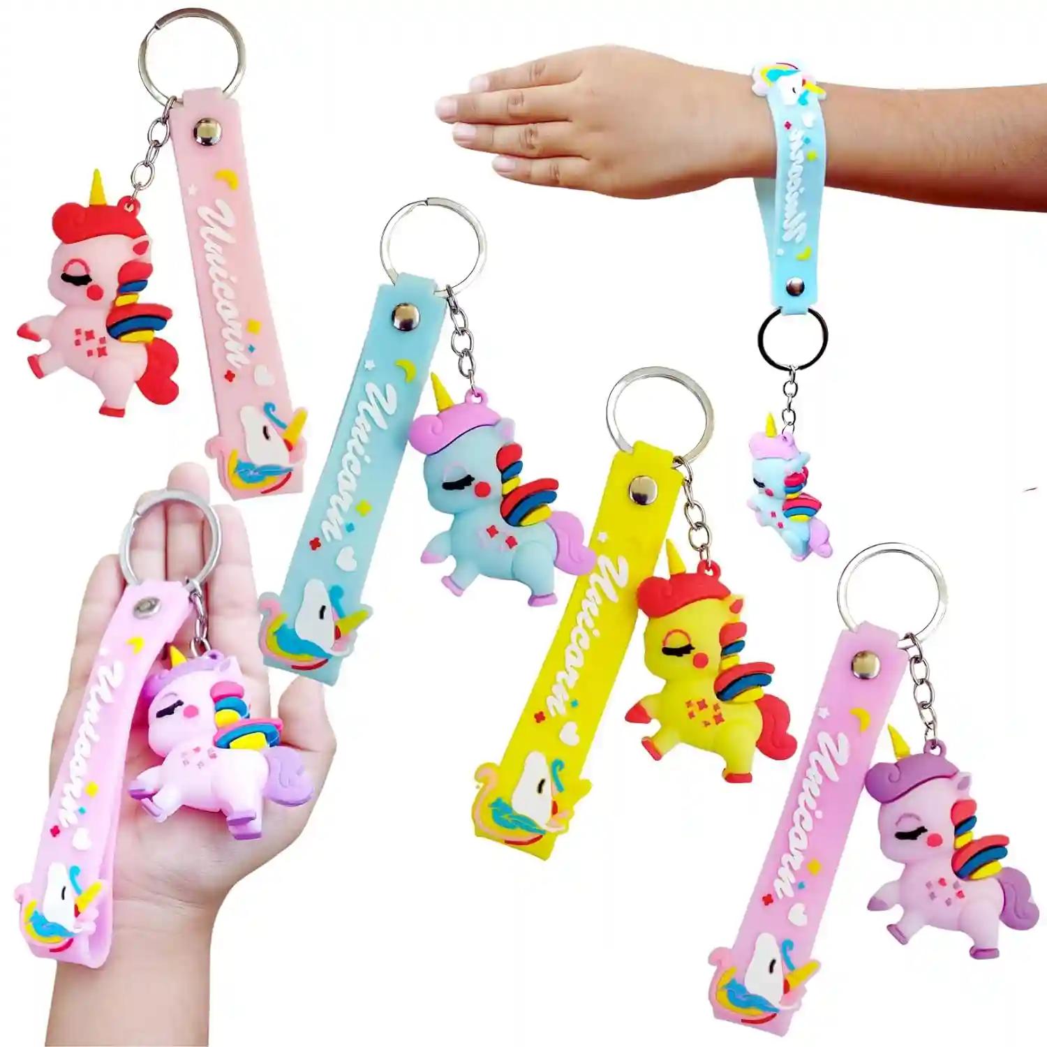 IncyWincy Keychain for kids (Pack of 12), Cute Unicorn Keychains for Girls, Birthday Return Gift Bulk Pack, Keyring for Backpacks