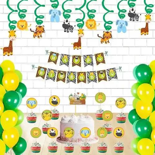 Baby Jungle Theme Swirls And Toppers Kit