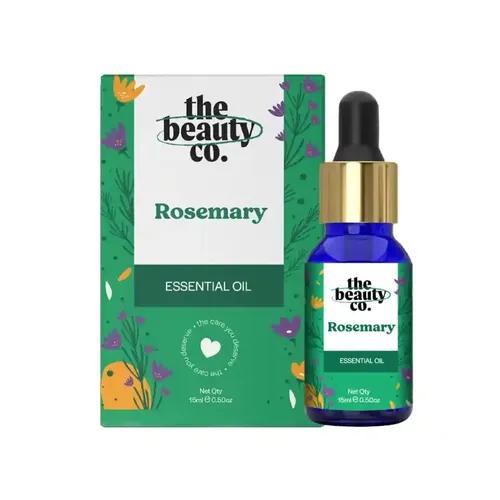 The Beauty Co. Rosemary Essential Oil for Hair Growth & Acne Control 15 ml, Thick & Voluminous Hair, Premature Greying & Scalp Nourishment, Acne Control, Blackhead Removal, Women-Girls