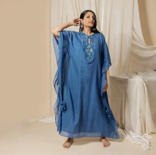 Peacock Blue Kaftan - Small