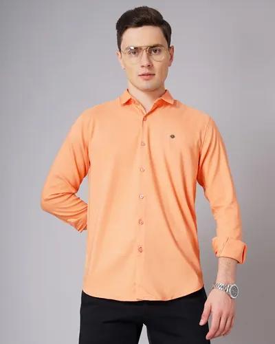 Orange Solid Stretch Shirt - XL (42)