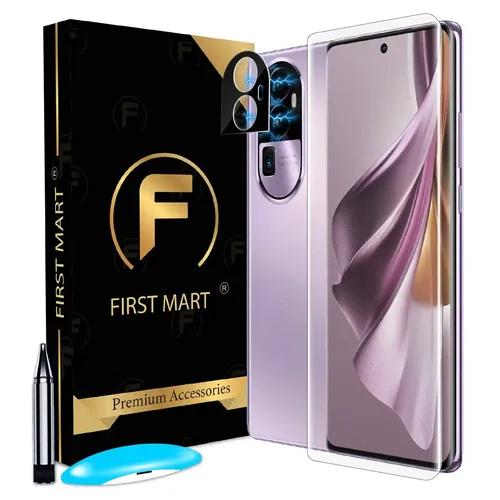 FIRST MART Tempered Glass and Camera Lens for Oppo Reno 10 Pro Plus 5G with Edge to Edge Full Screen Coverage and Easy UV Glue Installation Kit