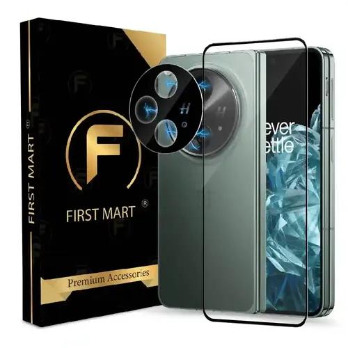 FIRST MART Tempered Glass and Camera Lens for OnePlus OPEN 5G with Edge to Edge Screen Coverage and Easy Installation | Black