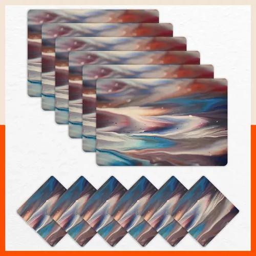 Polypropylene Table Mats & Coasters for Dining Table at Home (Galaxis - Set of 6)