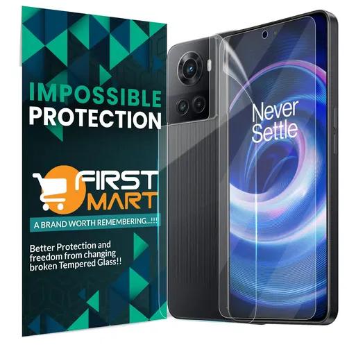 FIRST MART Edge to Edge Screen Protector for OnePlus 10R 5G | Front and Back Crystal Clear 4 Layer Impossible Nanofiber Tempered Glass | Case Friendly