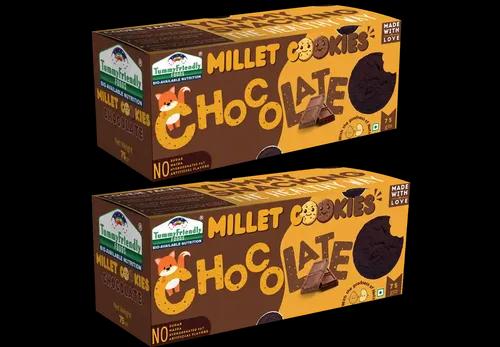 Tummy Friendly Foods Millet Cookies - Chocolate - Pack Of 2 - 75G Each. Healthy Ragi Biscuits, Snacks For Baby, Kids & Adults