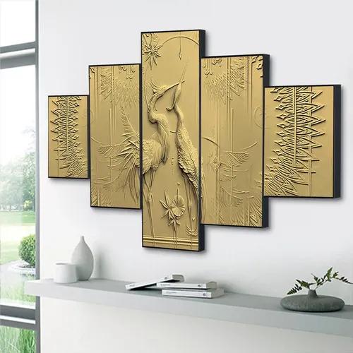 Framed Wall Painting For Home Decoration Pack of 5 (119.5 x 60 Cm)- Pattern 120