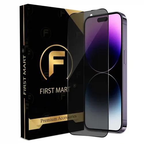 FIRST MART Edge to Edge Privacy Tempered Glass for iPhone 14 Pro Full Screen Coverage with Easy Installation Kit | Black Glossy