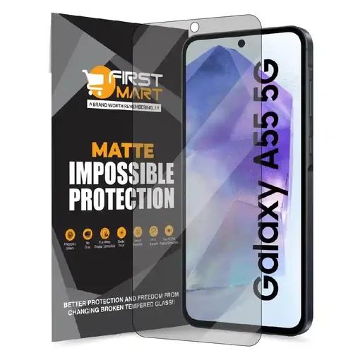 FIRST MART Screen Protector for Samsung Galaxy A55 5G / Samsung A35 5G - Impossible Fiber Case Friendly Screen Protection & Installation Kit (Matte)