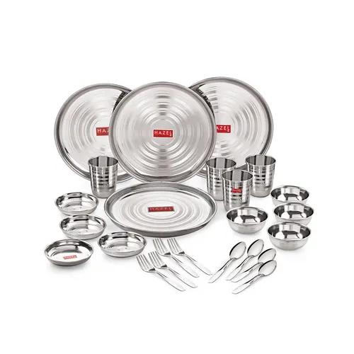 Hazel Stainless Steel Dinner Set 24 Pcs Designer Gift Set