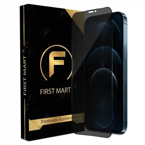 FIRST MART Edge to Edge Privacy Tempered Glass for iPhone 12 Pro/iPhone 12 Full Screen Coverage with Easy Installation Kit | Black Glossy