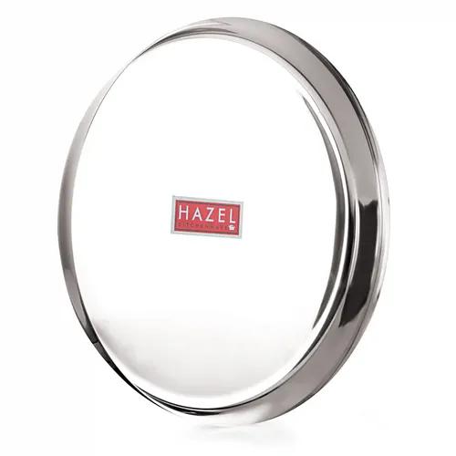 HAZEL Stainless Steel Plates Set | Premium Mirror Finish Thali Set Stainless Steel | Heavy Gauge Steel Plates Set for Dinner & Lunch Set of 1, 21 cm