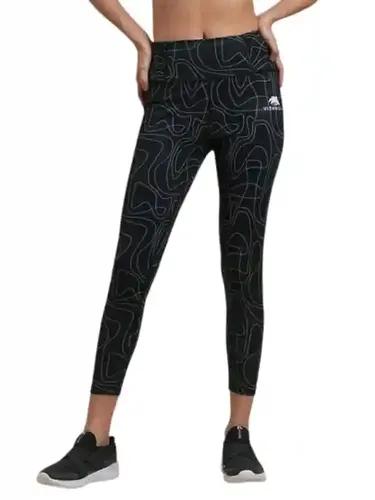 VITAWOLF Women's Doodle Printed Tight Gym Wear with Back Pocket | Track Pants Ideal for Active Wear, Yoga and Workout | Stretchable Gym Pants for Women (X-Large) Black