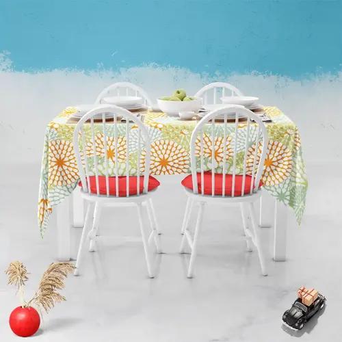 ArtzFolio Floral Texture D1 | Table Cloth Cover for Dining & Center Table | Washable Waterproof Polyester Fabric | 4-Seater Table; 42 x 63 inch (107 x 160 cms)