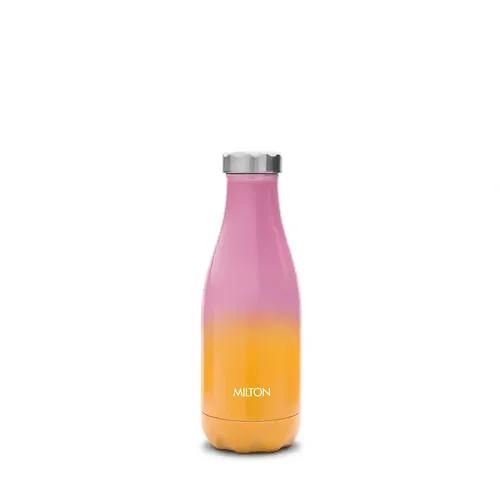 Milton PRUDENT-350 Thermosteel Hot & Cold Water Bottle 365 ml, Pink - Orange