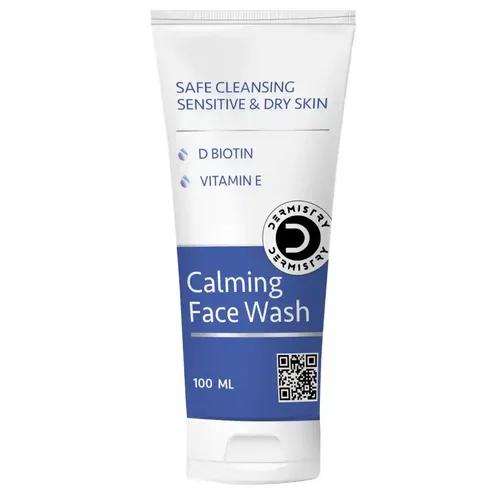 Dermistry Sensitive & Dry Skin  Care Calming Soothing Creamy Mild Safe Moisturizing Soap Free Face Wash Safe Gentle Cleansing And Sulphate Free And D Biotin Vitamin E And Suits Combination & All Skin Types And Men Women 100 Ml