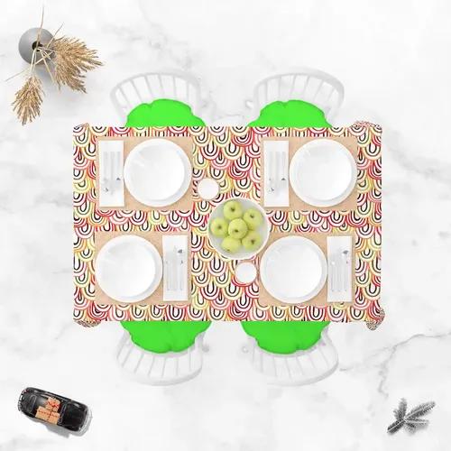 ArtzFolio Abstract Doodles D1 | Table Cloth Cover for Dining & Center Table | Washable Waterproof Polyester Fabric | 4-Seater Table; 42 x 63 inch (107 x 160 cms)