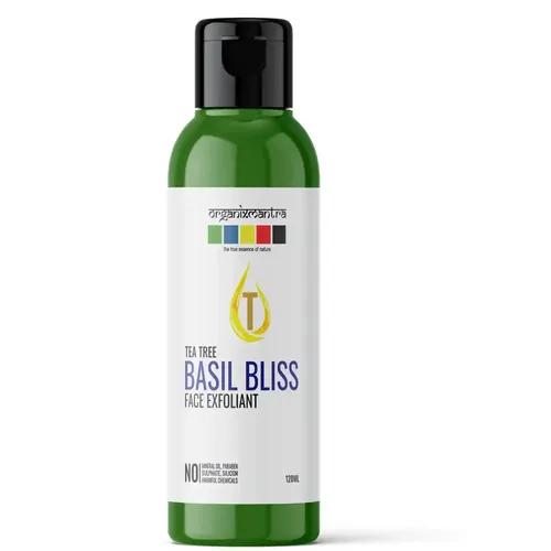 Organix Mantra Tea Tree Basil Bliss Face Exfoliator - Gentle Exfoliation| Harmonizing Rejuvenation| Revitalized Radiance & Silky Smoothness - Naturally Crafted & Botanically Blended - 120ML