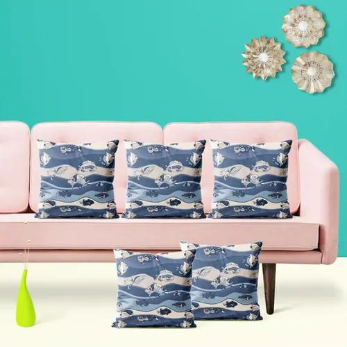 ArtzFolio Fish Aquarium | Decorative Cushion Cover for Bedroom & Living Room | Velvet Fabric | 12 x 12 inch (30 x 30 cms); Single Piece