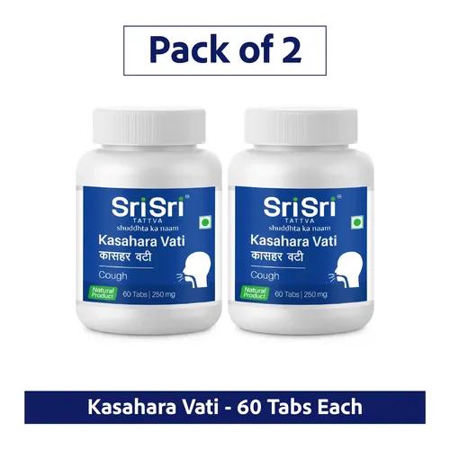 Sri Sri Tattva Kasahara Vati - A Unique Herbal Formulation | Offers Quick Relief From Both Dry And Allergic Cough | 60 Tabs | 250 Mg | Pack Of 2