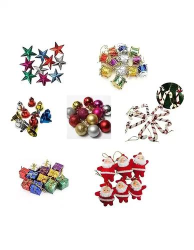 WebelKart 44 pcs Christmas Tree Decorations Set - Balls, Bells, Gifts, Pine Trees, Stars, Candy Sticks & Santa Claus