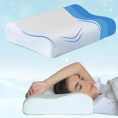 Sleepsia Cervical Cool Gel Orthopedic Memory Foam Pillow - Ergonomic Support Pillow For Neck & Shoulder Pain Relief - Bed Pillow For Sleeping