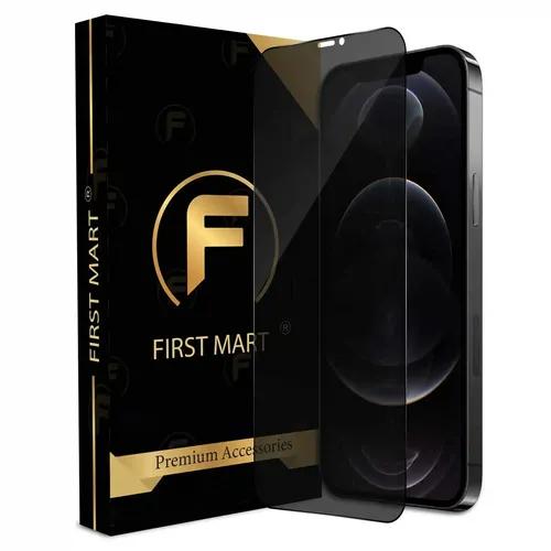 FIRST MART Edge to Edge Privacy Tempered Glass for iPhone 12 Pro Max Full Screen Coverage with Easy Installation Kit | Black Glossy