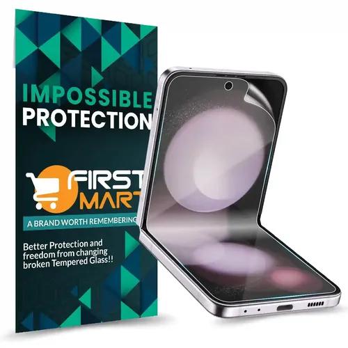 FIRST MART Screen Protector for Samsung Galaxy Z Flip5 5G - Nano Fiber Unbreakable Membrane Case Friendly Full Edge to Edge Screen Coverage & Installation Kit (Crystal Clear)