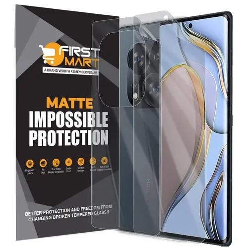 FIRST MART Screen Protector for Tecno Phantom X2 5G - Front and Back Nanofiber Unbreakable Membrane Case Friendly Full Edge to Edge Screen Coverage & Installation Kit (Matte)