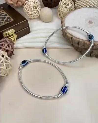 India Kada Style Elastic Evil Eye Adjustable Alloy Anklet