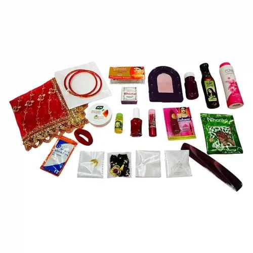 Pujahome 21 Solah Shringaar Set Multipurpose with Every Essential for Mataji Deviji Navratri Diwali Karwachauth Puja Set