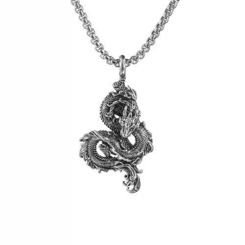 Snake Design Pendant with Silver Chain