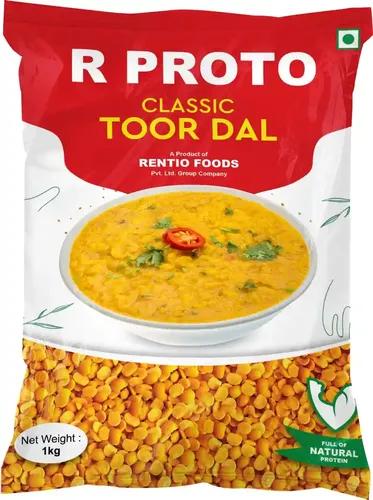 R Proto Classic Arhar Dal 2kg (2 Packs of 1kg) | Unpolished Toor Dal | Tuver Dal/Tur Dal