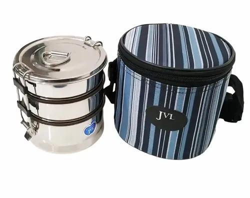 Jvl Leak Proof Stainless Steel Triple Decker Lunch Box - 850 Ml