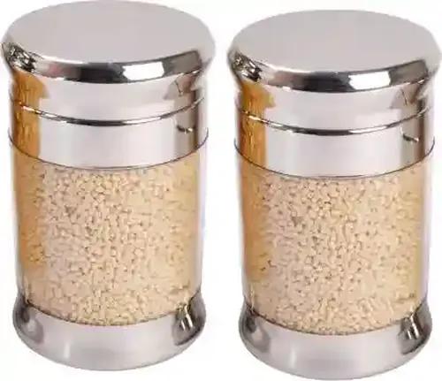 JVL Stainless Steel Airtight Food Storage Fusion Canister Multipurpose Unbreakable Jar - 450 Ml