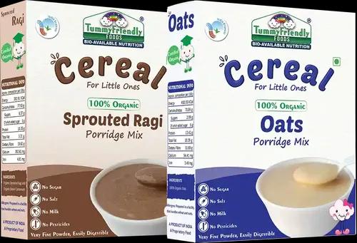 Tummyfriendly Foods Certified 100% Organic Oats And Organic Sprouted Ragi Porridge Mixes , Made Of Organic Oats & Organic Sprouted Ragi For Baby, ,200G Each, 2 Packs Cereal (400 G, Pack Of 2)