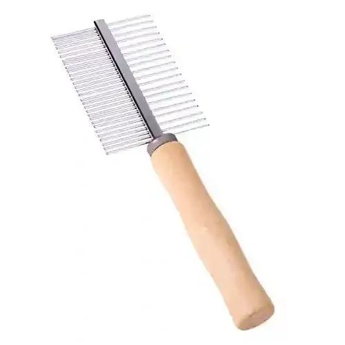 PSK PET MART Wooden Handle Steel Needles Pet Rake Hairbrush Grooming for Dogs and Cats