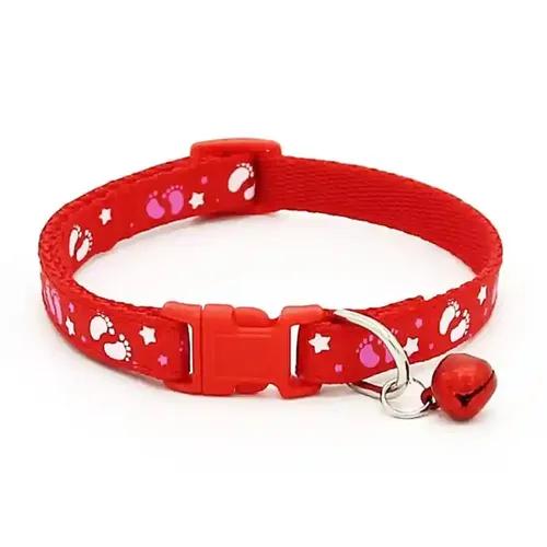 PSK PET MART Nylon Adjustable Panja Print  Dog Collars For Street Dogs Medium Size Breeds 10 Mm