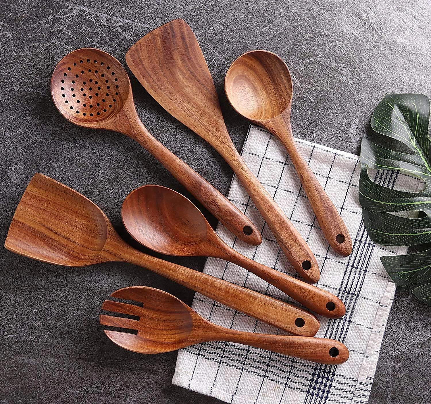 Craftykart Wood Kitchen Utensil Set - 6 Piece